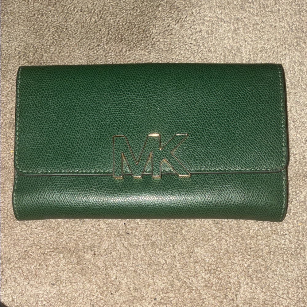 Michael Kors Forest Green Clutch/Wallet